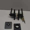 Black Exterior Door Lock Set, Front Door Lock Set with Deadbolt, Square Contemporary Matte Black Front Door Lock Sets, Heavy Duty Zinc-alloyed Exterior Door Handle (1 Pack) (Rectangular)