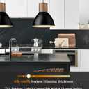ELYONA Solid Wood Metal Pendant Light Fixtures, Industrial Hanging Lamp, Adjustable Length, 11.6" Modern Farmhouse Bar Pendant Lighting for Kitchen Island, Dining Room, Living Room, Black & Brown