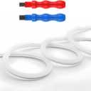 JARBIH Separated Neon Flexible LED Light Strip Cover, 16.4ft 6mm Wear Free DIY Bendable Silicone Diffuser Cover with 2 Pcs Cutter and Same Color Lamp Belt, for Bar Car Outdoor Home DIY Decor(White)