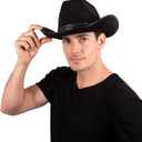Kangaroo -Cowboy Hat for Women & Men with Pull-on Closure, Costume Party Perfectly Fits as Adults Cowgirl (Black)