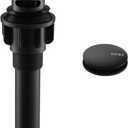KENES Pop Up Bathroom Sink Drain with Overflow, Matte Black Pop Up Drain Stopper Anti Clog Pop Up Drain Stopper Lavatory Bathroom Vanity Sink Drain, Big Pop up Cap (With Overflow), Matte Black