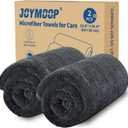 JOYMOOP Microfiber Towels for Cars, 2 Pack 35.4" x 23.6" Car Drying Towel, Dark Gray Reusable Car Towel, Quick Drying Car Microfiber Cleaning Cloth for RVs, SUVs, Trucks