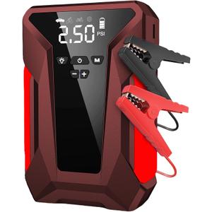 Jump Starter with Air Compressor - Red