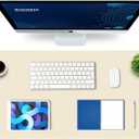 K KNODEL Large Office Leather Desk Mat, Mouse and Keyboard Pad, Computer and Laptop Mat, Desktop Protector and Cover, Writing Pad and Blotter (35.4"x17", Ivory Cream)