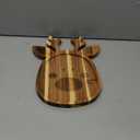 Bokon 12" Reindeer Christmas Charcuterie Board Wooden Cutting Board Xmas Serving Platter Tray Cookie Plate for Cheese Bread Dessert Fruit, Gift for Christmas Party Holiday Decoration(Acacia Wood)