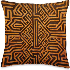 Kuba Cloth Pattern Congo Africa Throw Pillow (16x16)