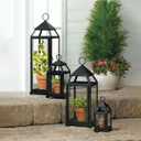 NEEDOMO Lanterns Decorative Outdoor&Indoor, Set of 3 Outdoor Lanterns for Porch, Vintage Candle Lantern Decor for Living Room, Fireplace, Fall, Christmas, Garden, Wedding, Yard, Bronze