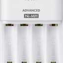 Panasonic BQ-CC17SBA eneloop Advanced Individual Battery Charger with 4 LED Charge Indicator Lights, White