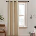 RYB HOME Room Dividers Curtain - Room Darkening 100% Privacy Noise Reduce Thermal Insulating Window Curtains for Bedroom Living Room Doorway, 1 Panel, Cream Beige, W 5ft x L 7ft