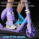 Scooters for Kids 8-12, Teens & Adults - Load 240 LBS, 8-Inch Wheels, Kick Scooter with Shock Absorption System, Hand Brake & Bell, 4 Adjustable Height Levels, Perfect for School, Commuting or Park