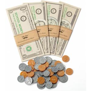 Mr. Pen - Play Money for Kids, 150 Pcs, Ages 3+, Realistic Fake Cash and Coins