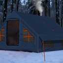 Inflatable Camping Tent,Gray, 8-10 Person Glamping Inflatable Tents, Quick Setup Blow Up Tents with Pump, Waterproof Inflatable Tent for Camping, Air Glamping Tents for Adult