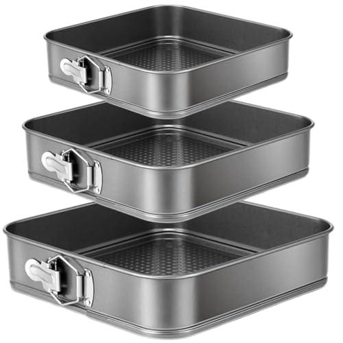 Heart Springform Cake Pan Set of 3 Non Stick Durable Cake Baking Pans with Removable Bottom Cake Molds for Baking (4,7,9 Inch)