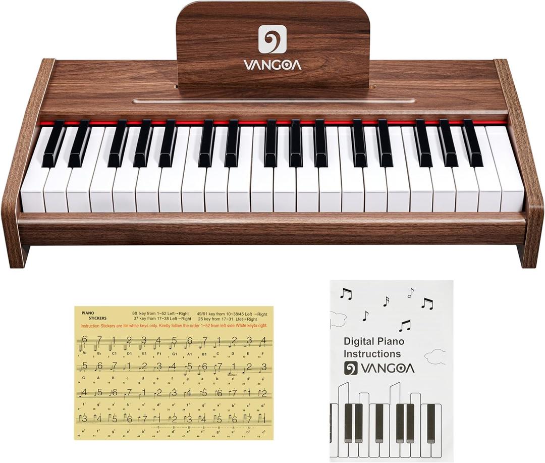 Vangoa Kids Piano Keyboard, 37 Keys Portable Piano for Kids, Music Educational Instrument, Wood for Girls and Boys (24*13*5inch)