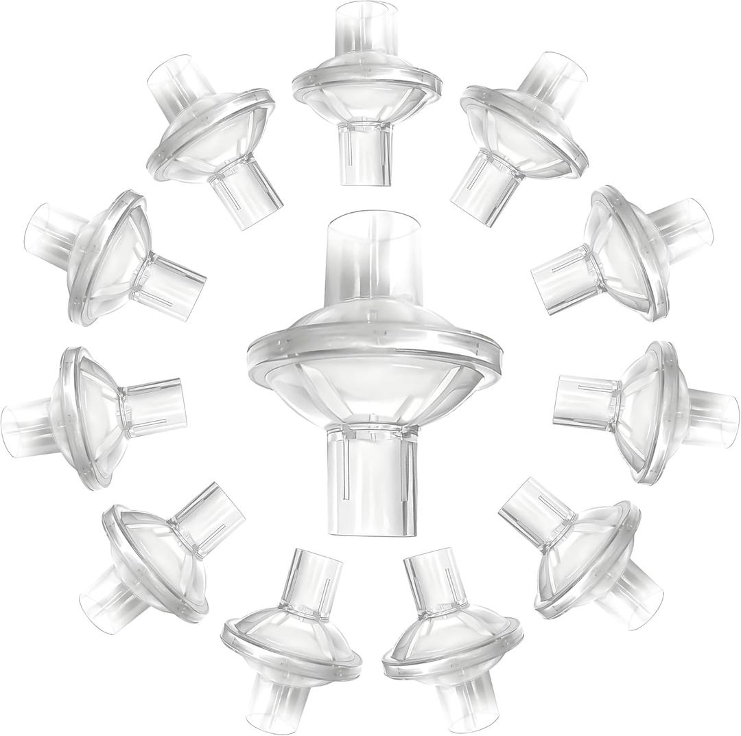 CPAP Filters - 12 PCS Universal CPAP Inline Filter for CPAP and BiPAP Machines Compatible with ResMed AirSense 10/11, CPAP Bacteria Filter for All 22mm & 25mm Tubing, CPAP Supplies