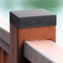 Pelopy 5 Pcs 4 x 4" Flat Pyramid Post Cap for True 3-1/2" x 3-1/2" Wood Posts Black Galvanized Powder Coated Steel Weatherproof Caps Cover for Decks, Porches, or Corridors Mailbox