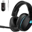 Gtheos 2.4GHz Wireless Gaming Headset for PC, PS4, PS5, Mac, Nintendo Switch, Bluetooth 5.2 Gaming Headphones with Noise Canceling Microphone, Stereo Sound, ONLY 3.5mm Wired Mode for Xbox Series-Black