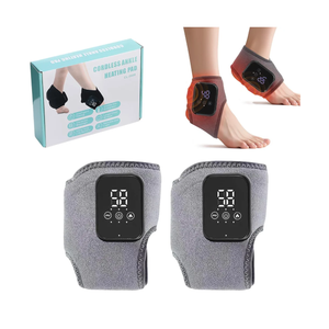 2Pcs Ankle Massager for Pain Relief, Ankle Heating Pads with Massage - 3 Levels Heat & Vibration Adjustable, Auto Shut-Off, Cord-Free Use for Daily Used