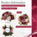 Hotop 12 Pcs Artificial Rose Flower Balls for Centerpieces, Silk Roses Kissing Balls Romantic Faux Floral Arrangements for Engagement Wedding Home Decor (Burgundy,Dusty Pink,Creamy White)