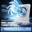 Small Desk Fan, Quiet Portable Table Fan with 100 Speeds, 12 Hrs Cooling, Strong Airflow, Digital Display, 180 Adjustable, Rechargeable Desktop Fan for Bedroom Office Cruise Travel, White