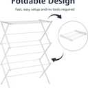Amazon Basics Foldable Portable Clothes Drying Rack for Indoor Air Drying, Collapsible Design, 14.5" D x 29.5" W x 41.8" H, White