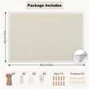 Thboxes Cork Board with Linen, 24" x 18" Double-Sided Bulletin Board Corkboard for Wall Picture Display Framed Vision Boards for Home Office School Pin Boards with 20 Pushpins &10 Clips