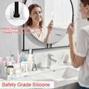 Large Size Silicone Tooth Brush Holder for Bathroom with Drainage, White Marble Toothbrush Holders, Easy Clean Bathroom Countertop Organizer Detachable Makeup Organizer for Vanity