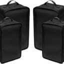 Travel Shoe Bags, Foldable Waterproof Shoe Pouches Organizer-Double Layer (2+2 Black Shoe Bags)