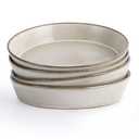 Herogo Pasta Bowls Set of 4, 34oz Large Dinner Dishes Sets, Stoneware Salad Serving Soup Bowls for Kitchen Dining, Microwave & Dishwasher Safe, Cream Khaki
