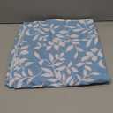 Pioggia Vinyl Tablecloth with Flannel Backed Waterproof Oil-Proof PVC Table Cloth Wipeable Spill-Proof Plastic Table Cover for Indoor and Outdoor(Blue Leaves, 60 x 60 Inch Square)