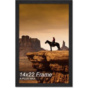 A PLUS MAX 14x22 Picture Frame Black Light Weight Wall Mount