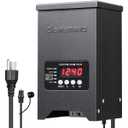 DEWENWILS 150W Low Voltage Landscape Transformer, Landscape Lighting Transformer with Dusk to Dawn Sensor & Timer, 120V to 12V/15VAC, Low Voltage Transformer for Outdoor Landscape Lights