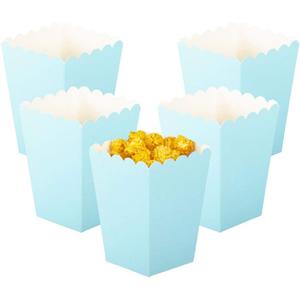 YESON Light Blue Popcorn Boxes Mini Paper Popcorn Box for Party,Pack of 36