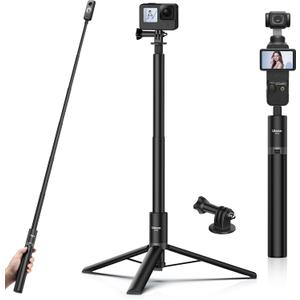 59in Invisible Selfie Stick Tripod for Insta360 X5/X4/X3/ONE X2/GO 3s/DJI Osmo 360, ULANZI TT52 Extension Pole Adjustable Waterproof Handle Grip for GoPro, DJI Osmo Pocket 3 Action 5 Pro/4