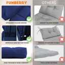 FUNBERRY Adirondack Chair Cushions Set of 2, Thicken Comfy Cushions for Rocker Non Slip Fade Shield Waterproof High Back with Ties, 2 Pack
