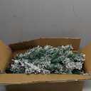 2FT Artificial Christmas Tree Green Tabletop Christmas Tree with Plastic Stand Snow Flocked Mini Xmas Pine Tree for Indoor Outdoor Holiday Home Decoration