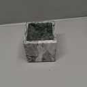 3.93 Inch Square Marble Toothbrush Holder & Makeup Brush Organizer - Natural Stone Pencil Holder for Desk, Bathroom Countertop Storage | Marble Bathroom Accessories in Modern Cyan Green ﻿ ﻿