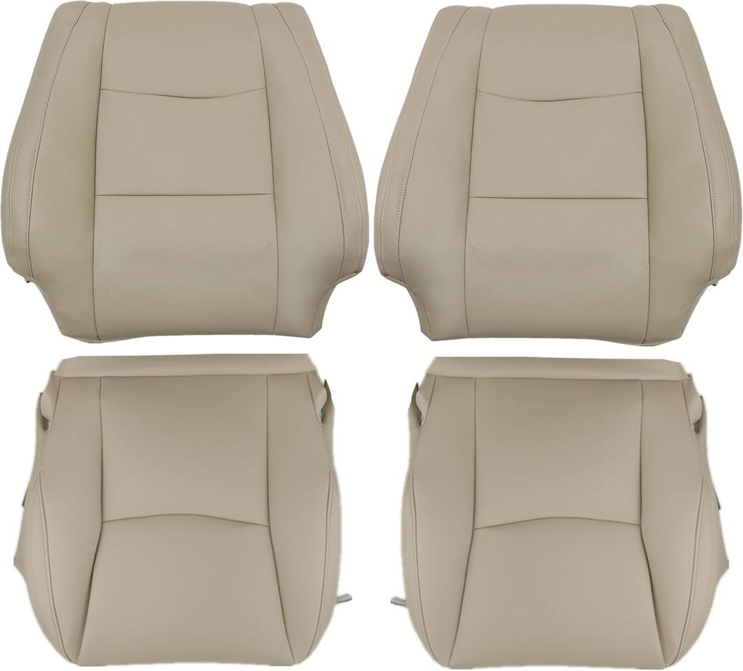 GXARTS Driver and Passenger Side Bottom and Top Lean Back Replacement Leather Seat Cover Light Tan Compatible with Lexus GX470 2003 2004 2005 2006 2007 2008 2009