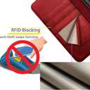 DuckSky for iPhone 14 6.1" Genuine Leather Wallet case RFID Blocking4 Credit Card HolderReal Leather Flip Folio Book Phone case Protective Cover Women Men for Apple 14 5G case Red