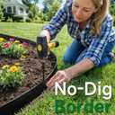 Gardzen 1.5" x 100' Landscape Edging Kit, No Dig Lawn Garden Border with 120 Pcs Spikes, Flexible Edging Border for Mulch Bed Pathway Paver