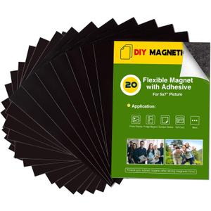 Magnet Paper Sheets with Adhesive for 5x7 Pictures Size(Pack of 20),Magnetic Adhesive Sheets,Magnets for Home/Classroom