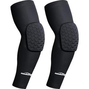 COOLOMG Padded Arm Sleeves Compression Elbow Pads for Volleyball Basketball Football Youth Kids Adult, M