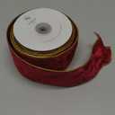 SIMISI RIBBON Red Crushed Velvet Ribbon Wired for Christmas Tree Decorations, Outdoor Ornaments, Garland and Wreath Decor (2.5 Inch, 10 Yards)