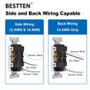 BESTTEN 30 Pack 15 Amp Outlets, Standard Electrical Wall Outlet, Decorator Receptacle Outlet for Residential and Commercial Use, Non-Tamper-Resistant, 125V/1875W, Wall Plate Included, UL Listed, White