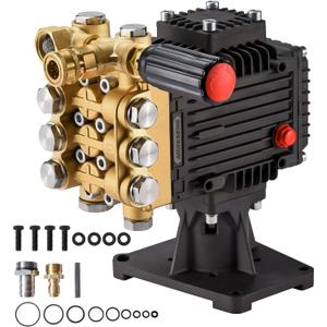 Pressure Washer Pump 4400 PSI Horizontal Pressure Washer Triplex Plunger, 1 inch Shaft, 4.0 GPM Direct Drive Power Washer Pump Replacement Compatible with Honda GX340 GX390 GX270