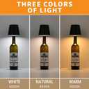 TTLYUGN Wireless Bottle Lamp,Wireless Liquor Bottle Lamps Shade for Any Bottle,Rechargeable 3 Color Stepless Dimming LED Wine Lights,Touch Control Desk Kit for bar & Restaurant - Gold