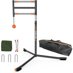 Youth Baseball Swing Trainer, Adjustable Height Batting Trainer with Auto Reset, High-Density Feedback Ball, Easy Setup Baseball Training Equipment for Kids Backyard Hitting Practice