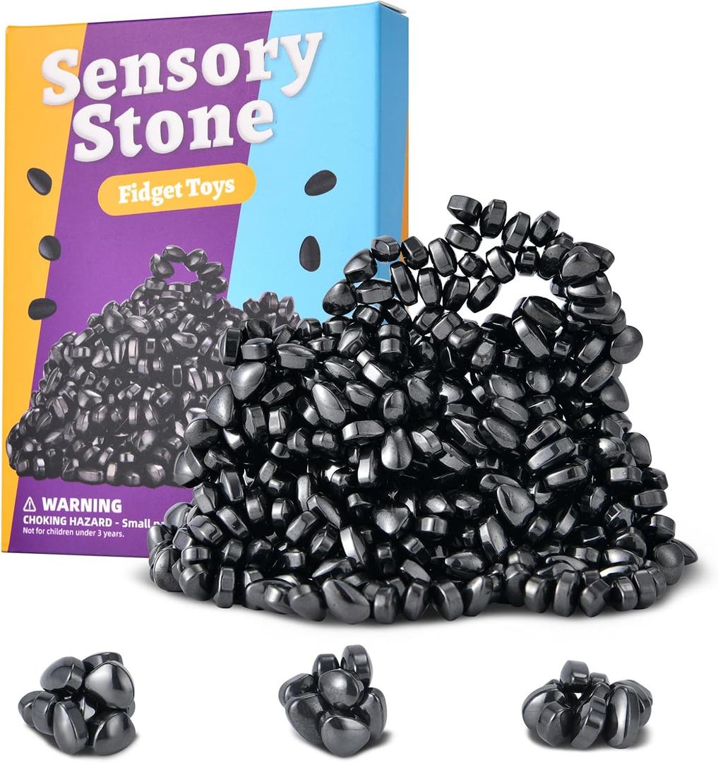 550pcs Fidget Toys for Adults & Teens, Stress Relief Sensory Toys for Autism ADHD Anxiety, Weak Magnetic Putty, Desk Fidgets Toys for Office, Adults Gifts (Black)