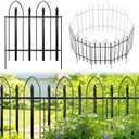 Thealyn Garden Fence 32" H x 24" W (4 Panels + 1Gate, Total 10 ft), Metal Fence Decorative Border Fence, Rustproof Landscape Fencing for Dog, Flower Bed, Yard, Patio, Animal Barrier