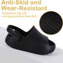 bolukets Toddler Little Kids Slides Sandals, Summer Slip On Lightweight Slippers for Boys and Girls, Beach Pool Anti-Slip Water Shoes Indoor Outdoor Sandals (Black)